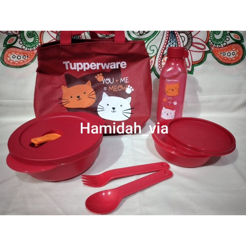 Paket Bekal Simply Lunch Set Red Tupperware (1)