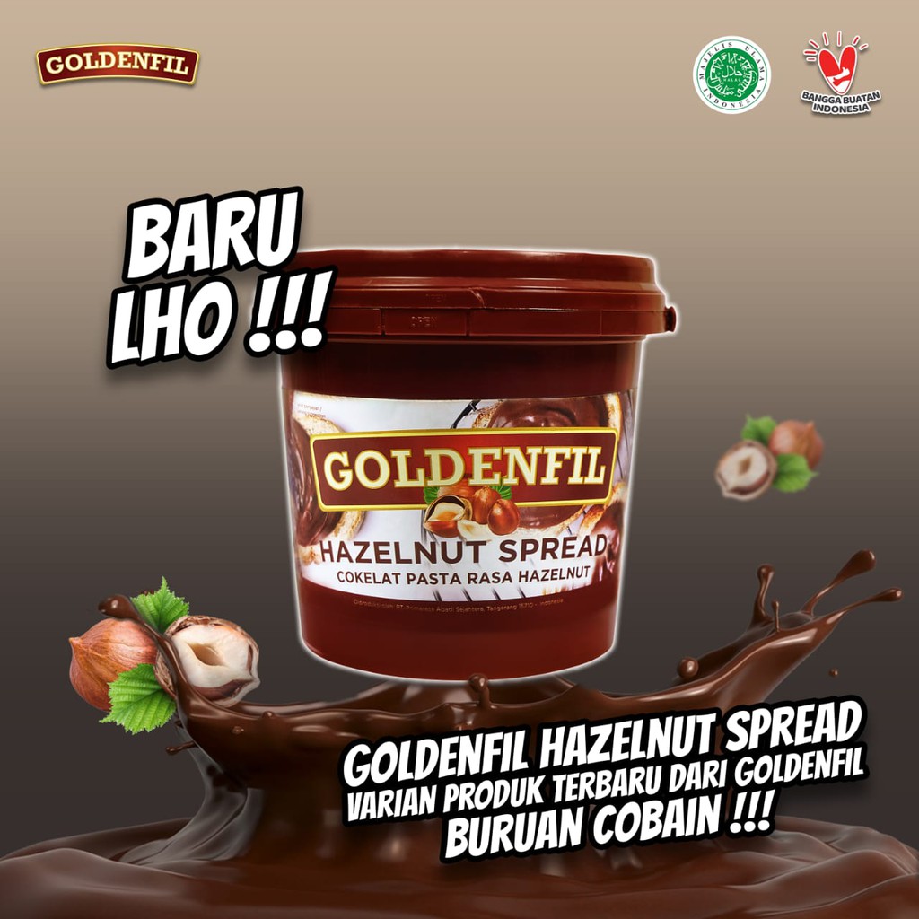 Goldenfil Hazelnut Spread 1kg / Selai Hazelnut TANPA Crunchy 2