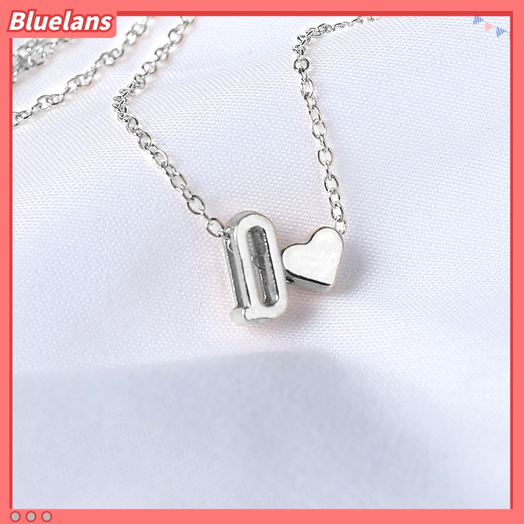 Bluelans Kalung Liontin Bentuk Huruf Bahan Alloy Stainless Untuk Unisex