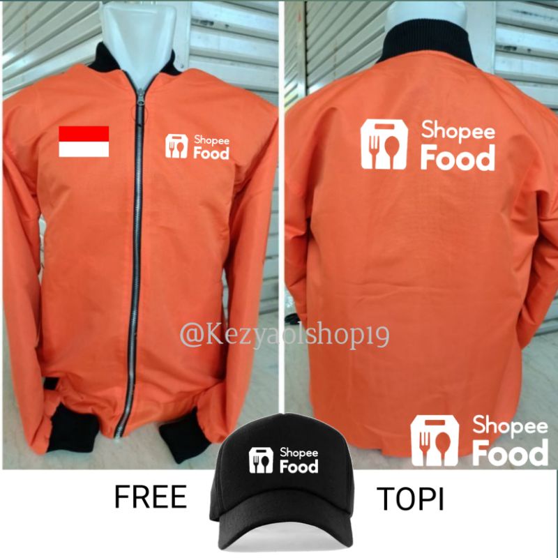 Jaket Bomber Distro parasut anti air driver food+bonus topi food