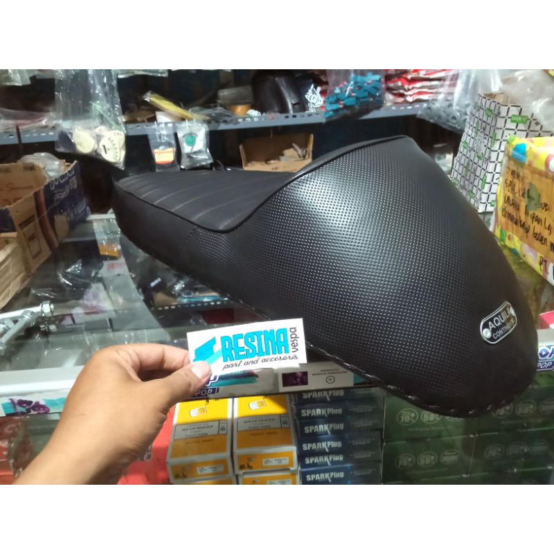 jok vespa Caferacer Model Longtail untuk Super Sprint bahan kualitas premium