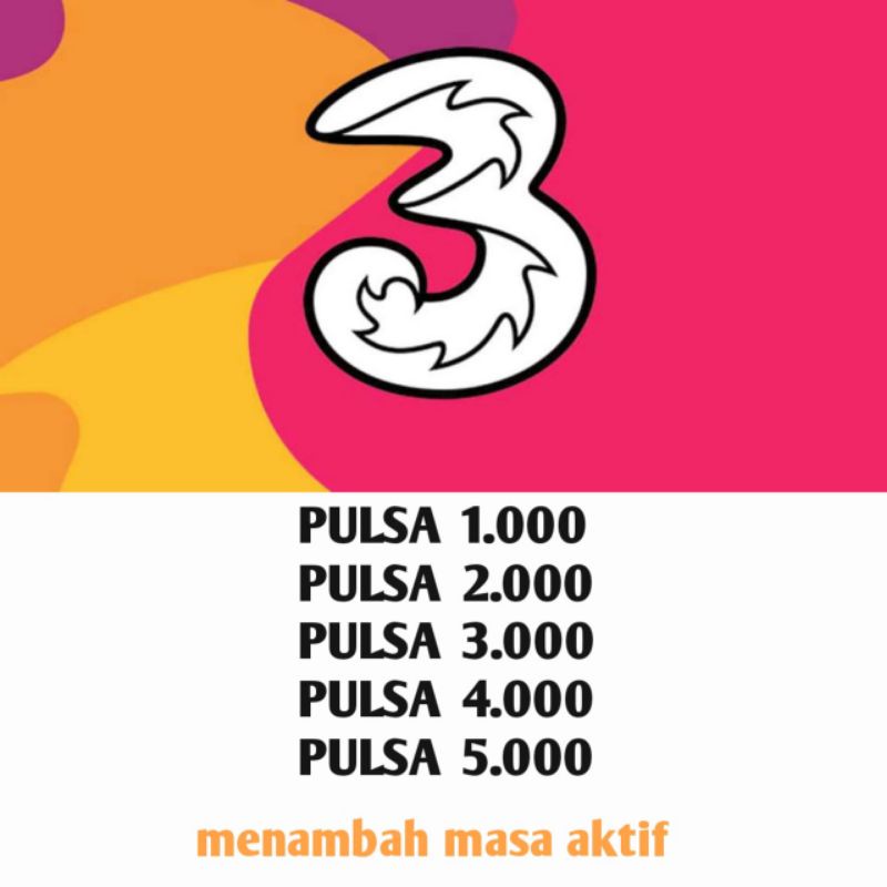 pulsa three tri termurah 1k 2k 3k 4k 5k