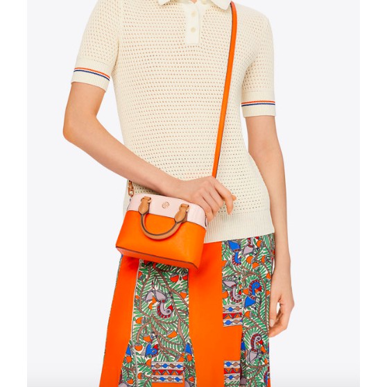 Tas Wanita Tory Burch Robinson Color Block Top Handle Mini Bag Original