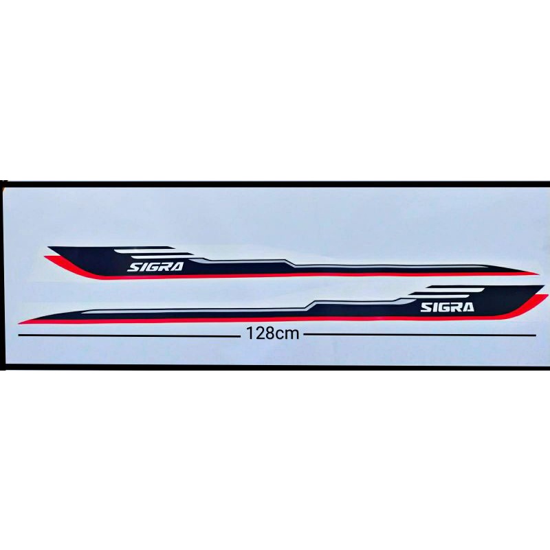 STIKER BODY SAMPING MOBIL DAIHATSU SIGRA HITAM / SILVER