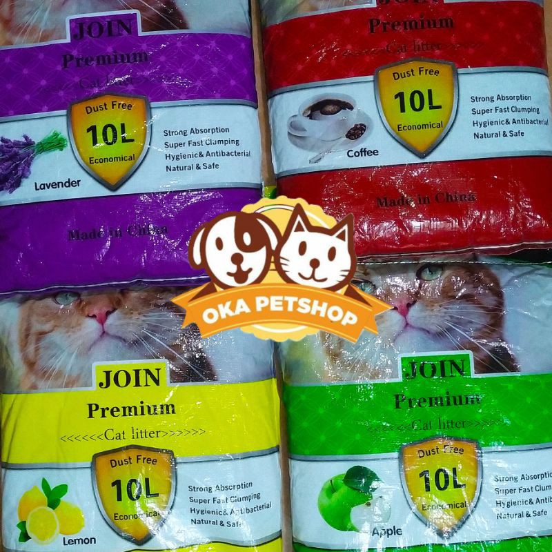 Pasir kucing join 10L / pasir wangi kucing join / pasir gumpal kucing / pasir kucing bentonite 10L