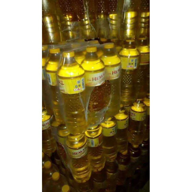 

Minyak goreng hemart botol 1 ltr per pcs Rp 14.000