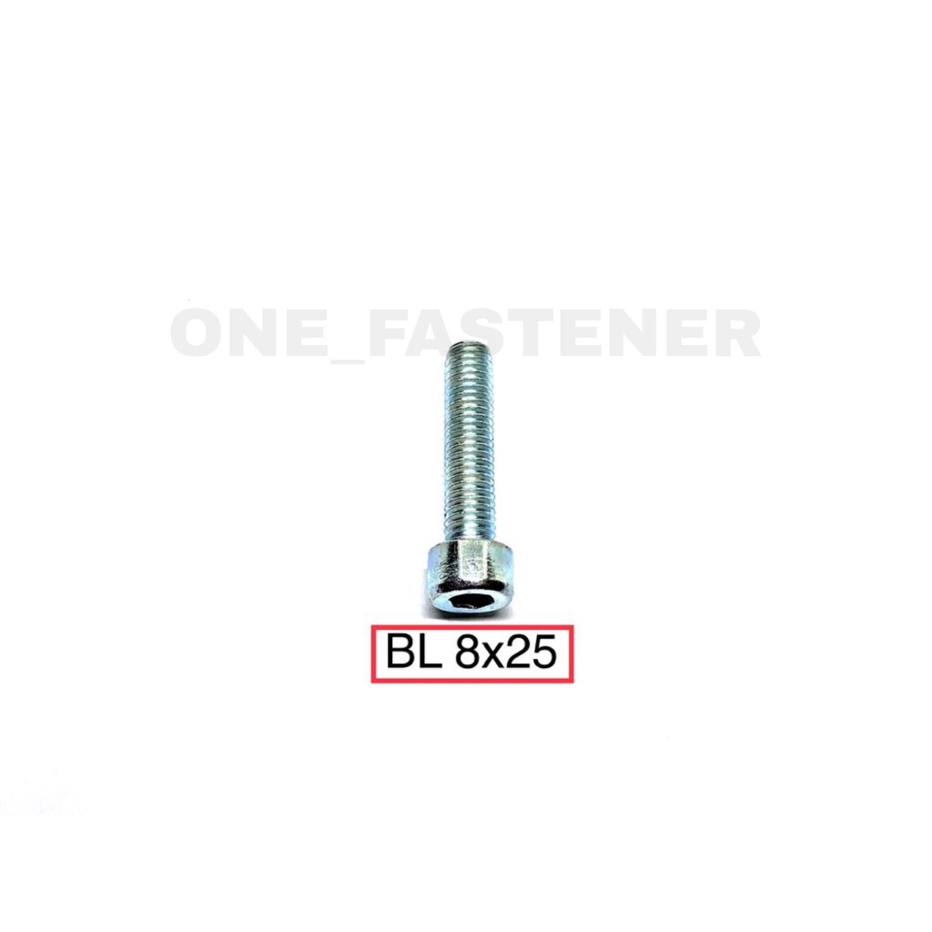 POLOS Baut L M8x25 PUTIH L6 8mm 2.5cm hex socket L Heads cap screw 12