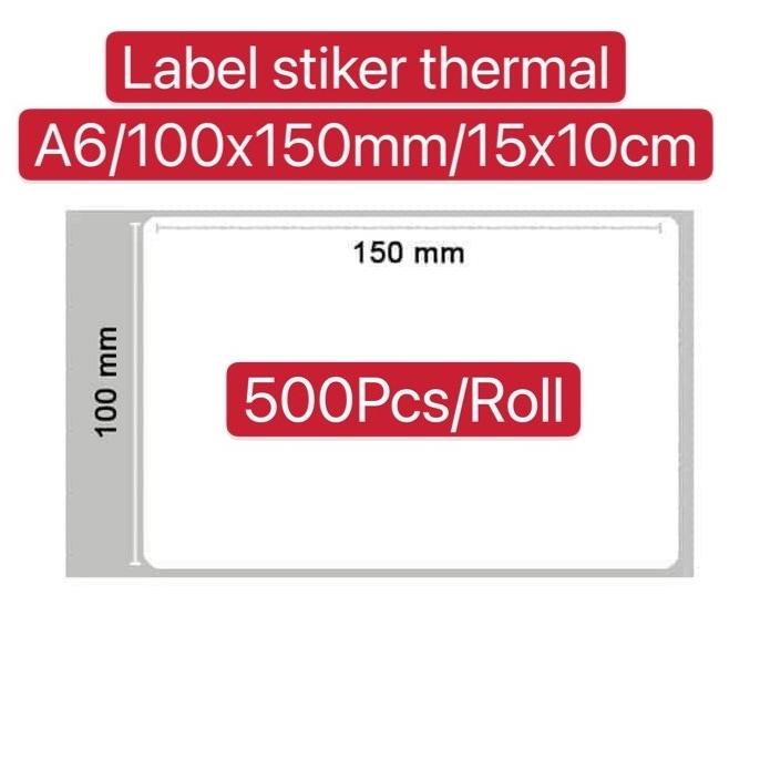 

LABEL BARCODE 100 X 150 mm KERTAS STICKER DIRECT THERMAL 100x150 500pc