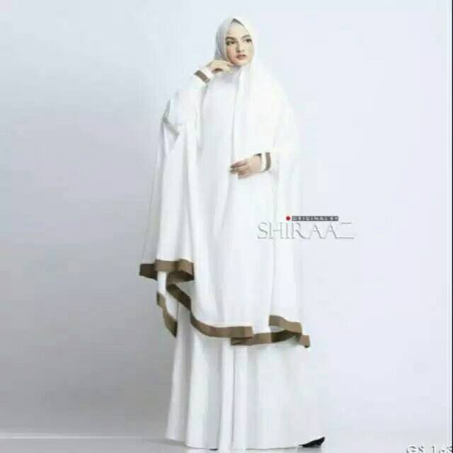 Set gamis syar'i umroh shiraz jumbo busui xl