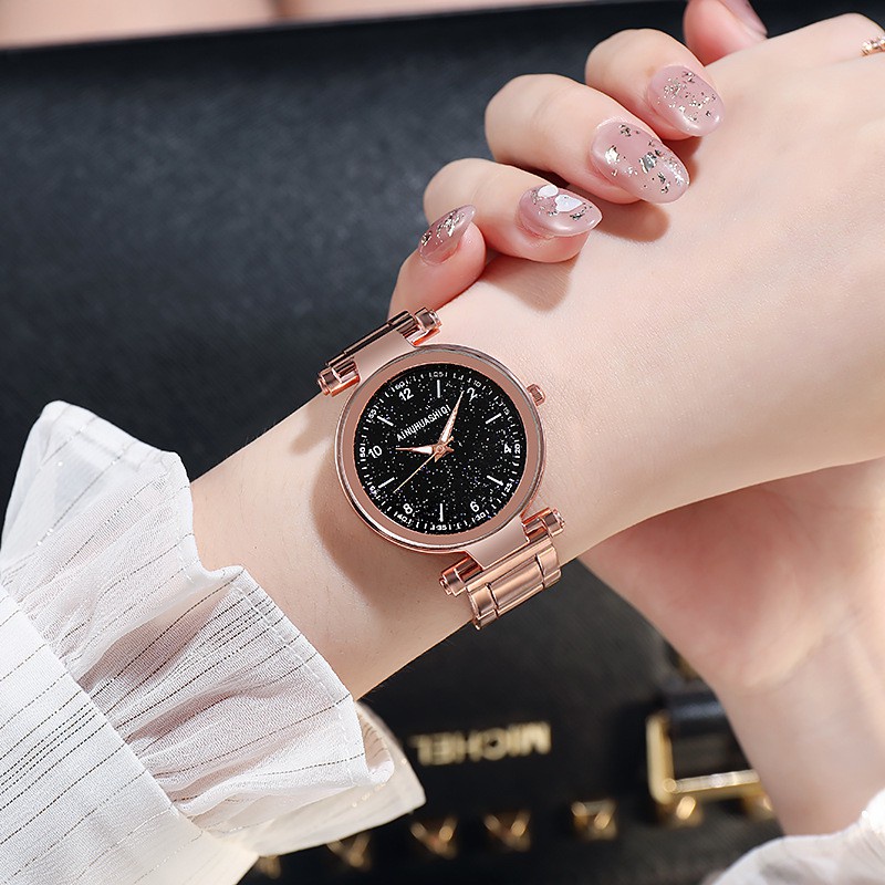 ✅COD [BBS] Jam Tangan Wanita Analog Fashion Dengan Strap Stainless Steel Quartz Dial Bulat Import