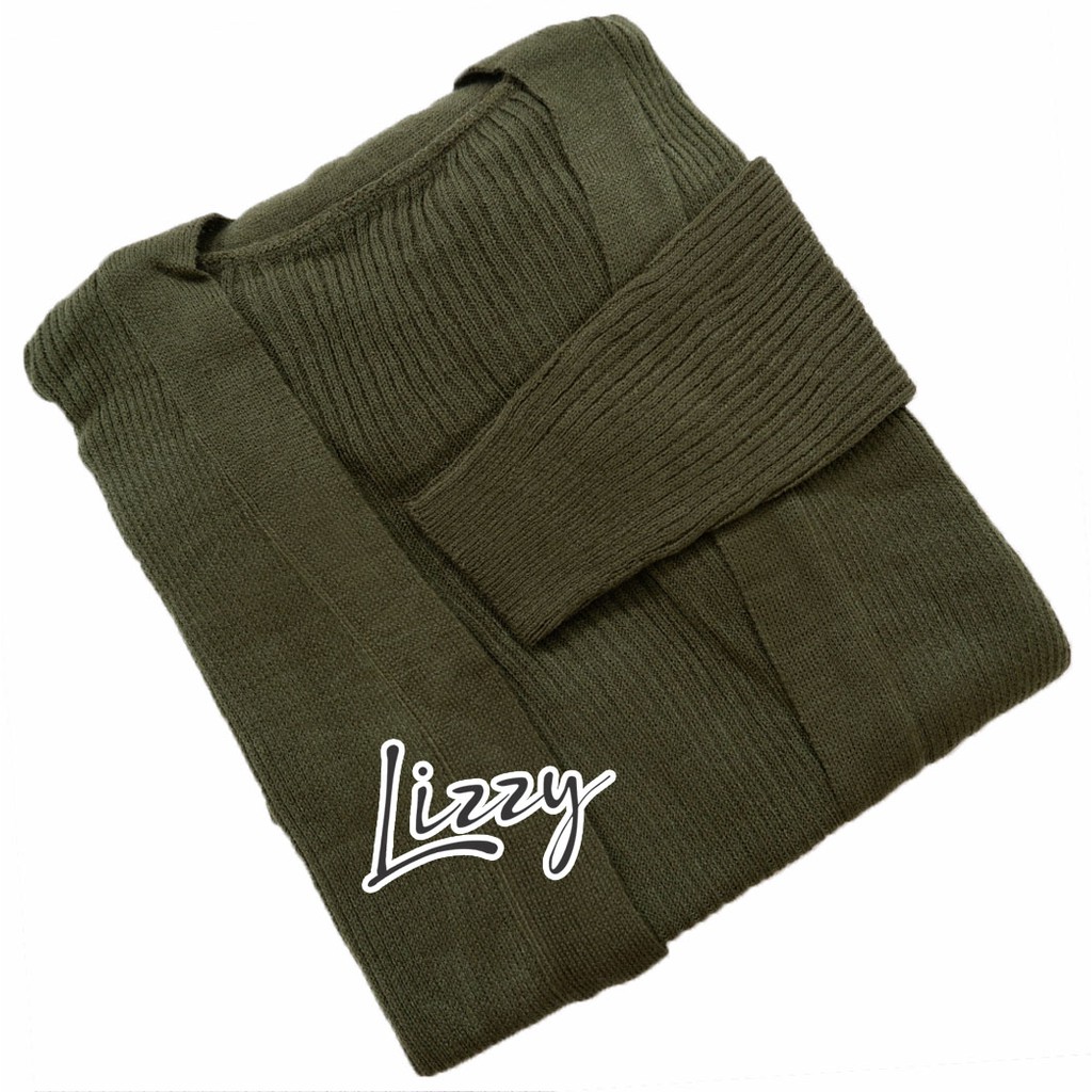 Lizzy - LONG CARDIGAN BELLE PREMIUM-ARMY