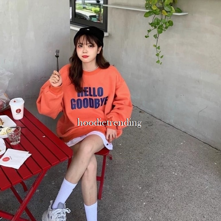 HODISO - Basic Sweater Hello Goodbye Size M-Xxl Unisex (Pria&amp;Wanita)