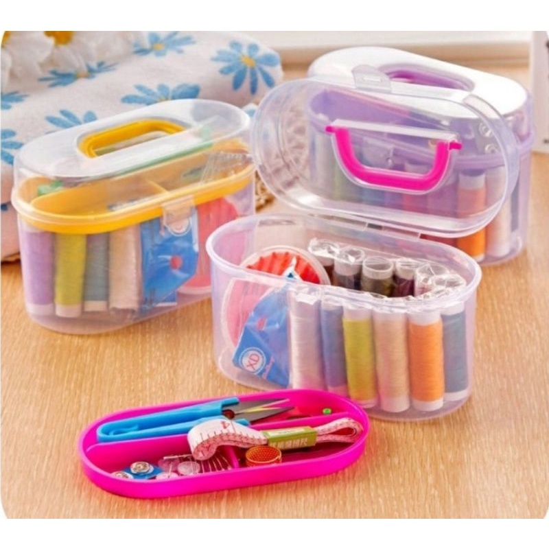 alat jahit 1 set sewing box 1 set alat jahit benang jarum gunting