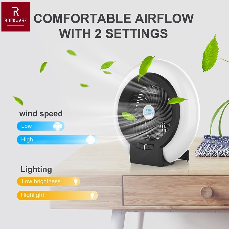 ROCKWARE RW-8003 - 2 in 1 LED Light Camping Fan - Kipas dan Lampu LED