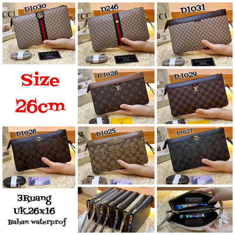 Clutch/Handbag 3Ruang Size26 Wanita Import