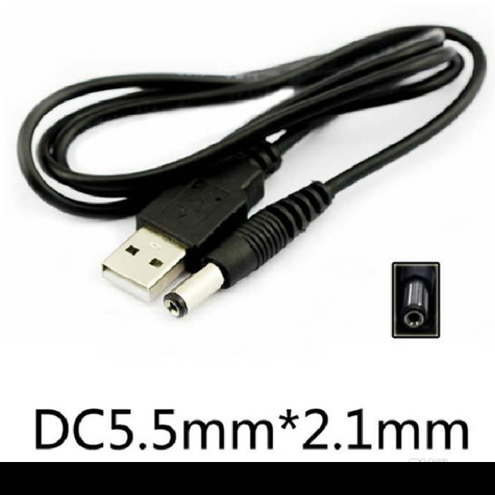 Kabel Power USB to Jack DC 5.5mm Jack 5V DC Converter Adapter