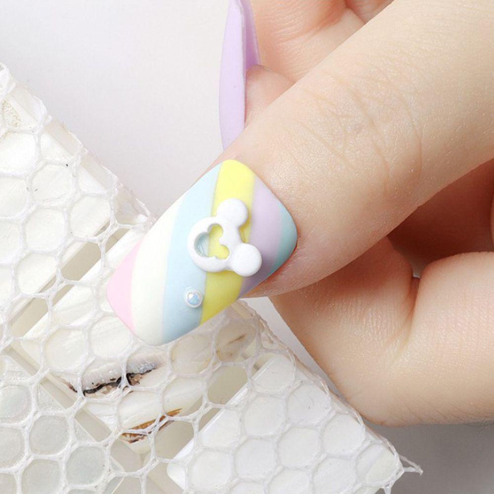 MXBEAUTY Mickey Kepala Perhiasan Nail Art Warna Permen Lucu Berongga Perhiasan DIY Nail Art Ornamen