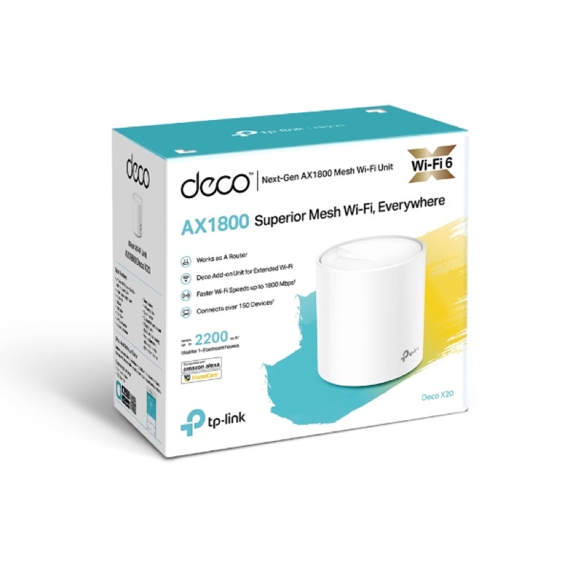 Tp-link Deco x20 1pack Whole Home Mesh Wifi System router TPLINK DECO x20 1 PACK MESH WIFI Tp-link Deco x20 1pack Whole Home Mesh Wifi System router TPLINK Deco x20 AC1200 AX1800 Whole Home Mesh WiFi System