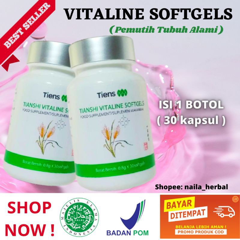 [TERLARIS] PEMUTIH BADAN | PENCERAH BADAN VITALINE SOFTGEL 30 KAPSUL