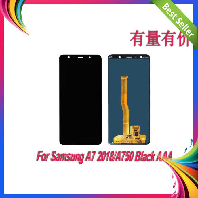SPAREPART HP LCD TOUCHSCREEN TS SAMSUNG A7 2018 A750 BLACK AAA LCD TERLENGKAP
