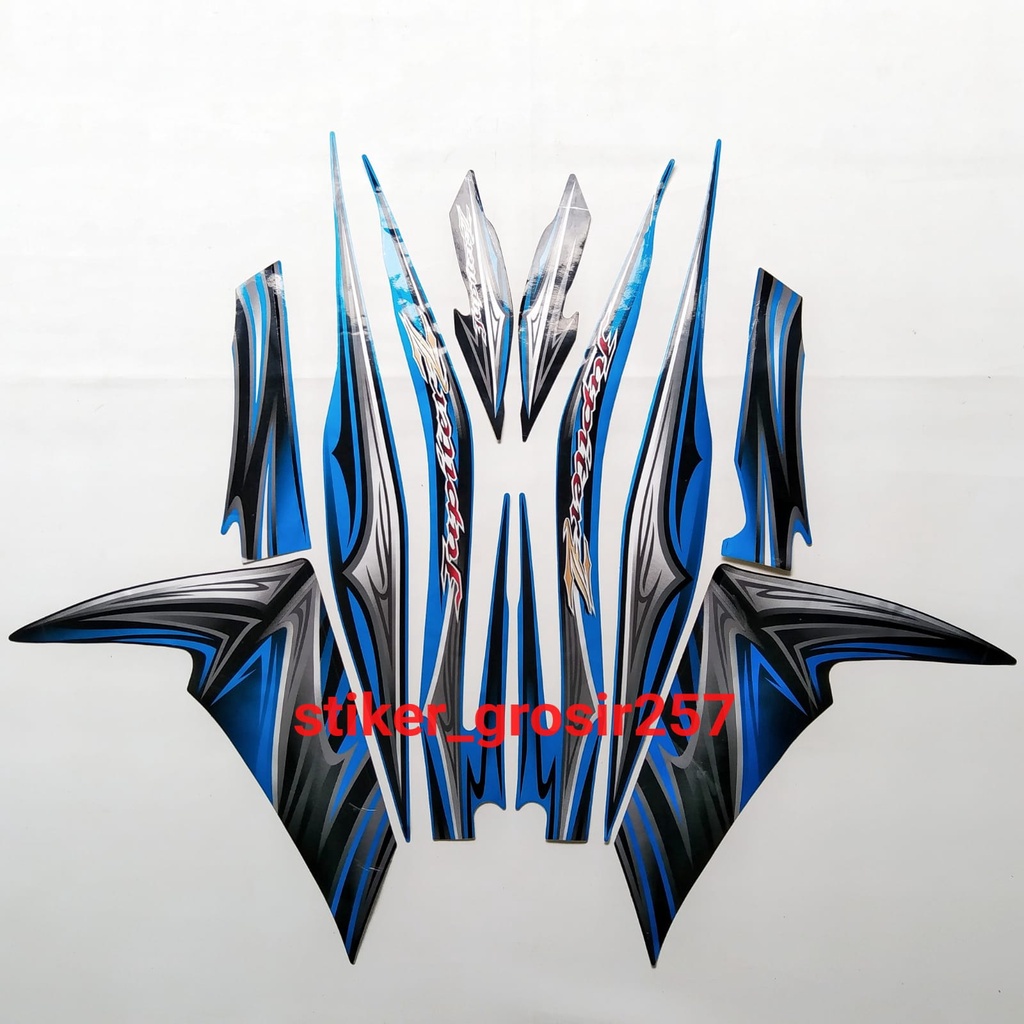 STIKER STRIPING & LIS BODY JUPITER Z 2011 BIRU STANDAR STICKER MOTOR JUPITER ROBOT