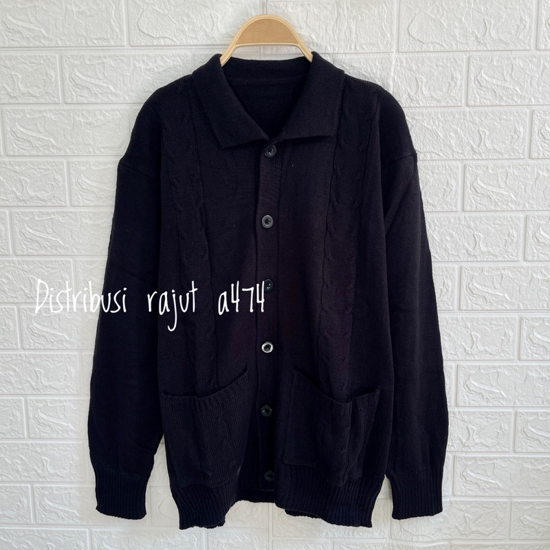 CARDY KNITS 9 AWE WANGKY BLOUSE CABLE KOREA CARDY RAJUT KANTONG  OVERSIZE TEBAL LEMBUT