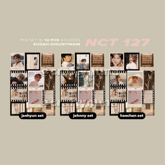 (NC-004) NCT FILM AESTHETIC STICKER SET ✨ by Crafty Nuna - stiker case hp buku jurnal bujo 127 dream kpop