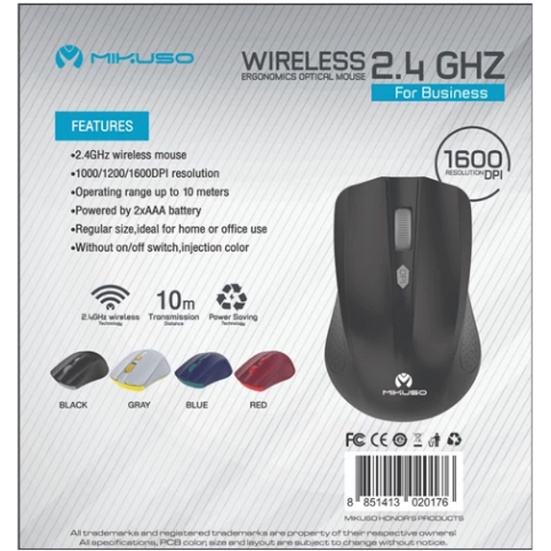 Mouse Wireless Mikuso MOS-W017 Garansi Resmi