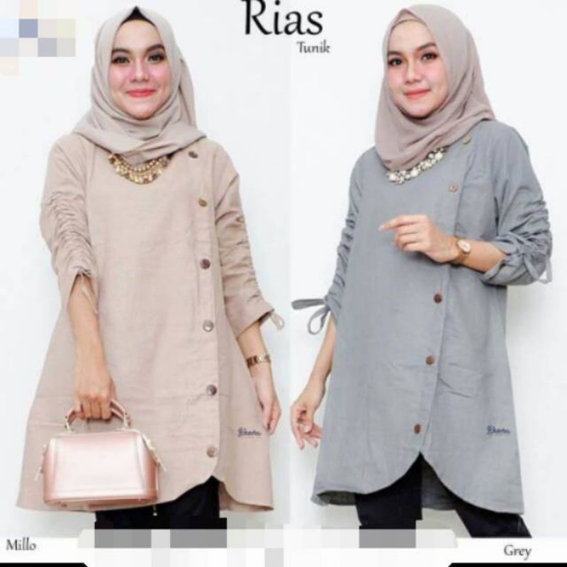 Rias tunik atasan wanita fashion muslim remaja