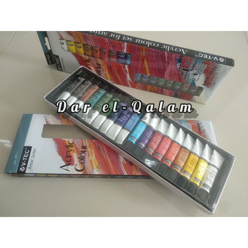

Cat Acrylic V-Tec set 18 warna x 6ml dan 18warna x12ml