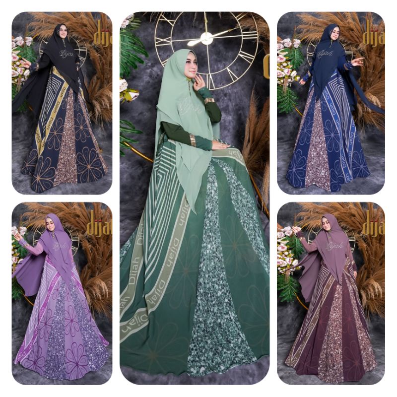 READY.. Dijah Printing Syari Gamis Muslim Original