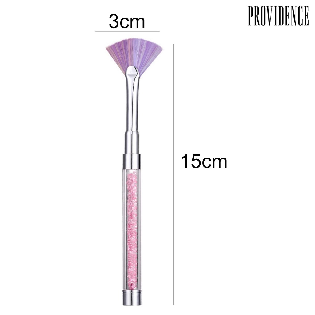 Providence Glitter Powder Drawing Pen Rhinestone Handle Fan Shaped Nail Art Dust Glitter Powder Remover Nail Art Brush Pen for Girl