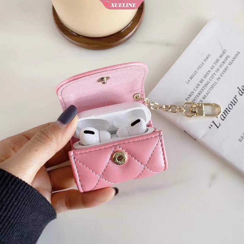 Casing Soft Case Bahan Kulit Gaya Klasik Untuk AirPods 1 / 2 / 3 Pro