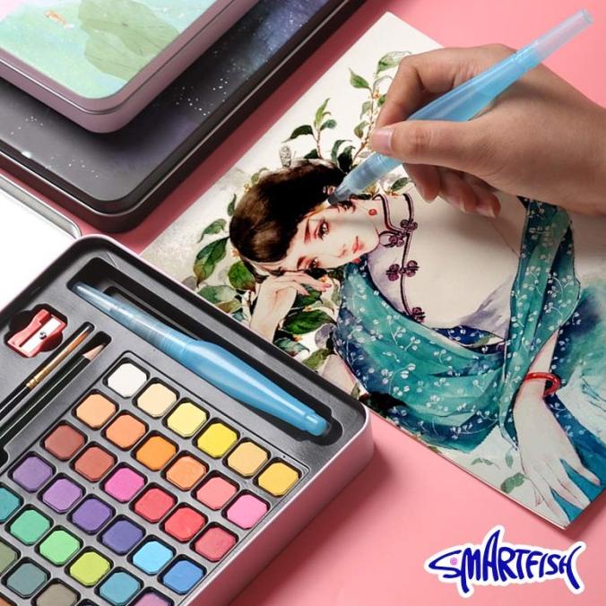

Smartfish Water Color Set Alat Cat Air Set 36/48 (Termasuk Kuas)
