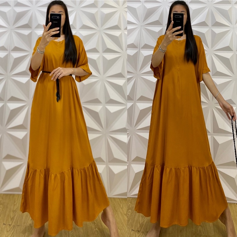 daster MONA tangan 3/4 PB 130cm /daster panjang rempel tangan 3/4  JUMBO premium sleting /busui/rempel tangan 3/4/ tangan pendek/ tali grosir ecer SEMATA KAKI RAYON-kubus