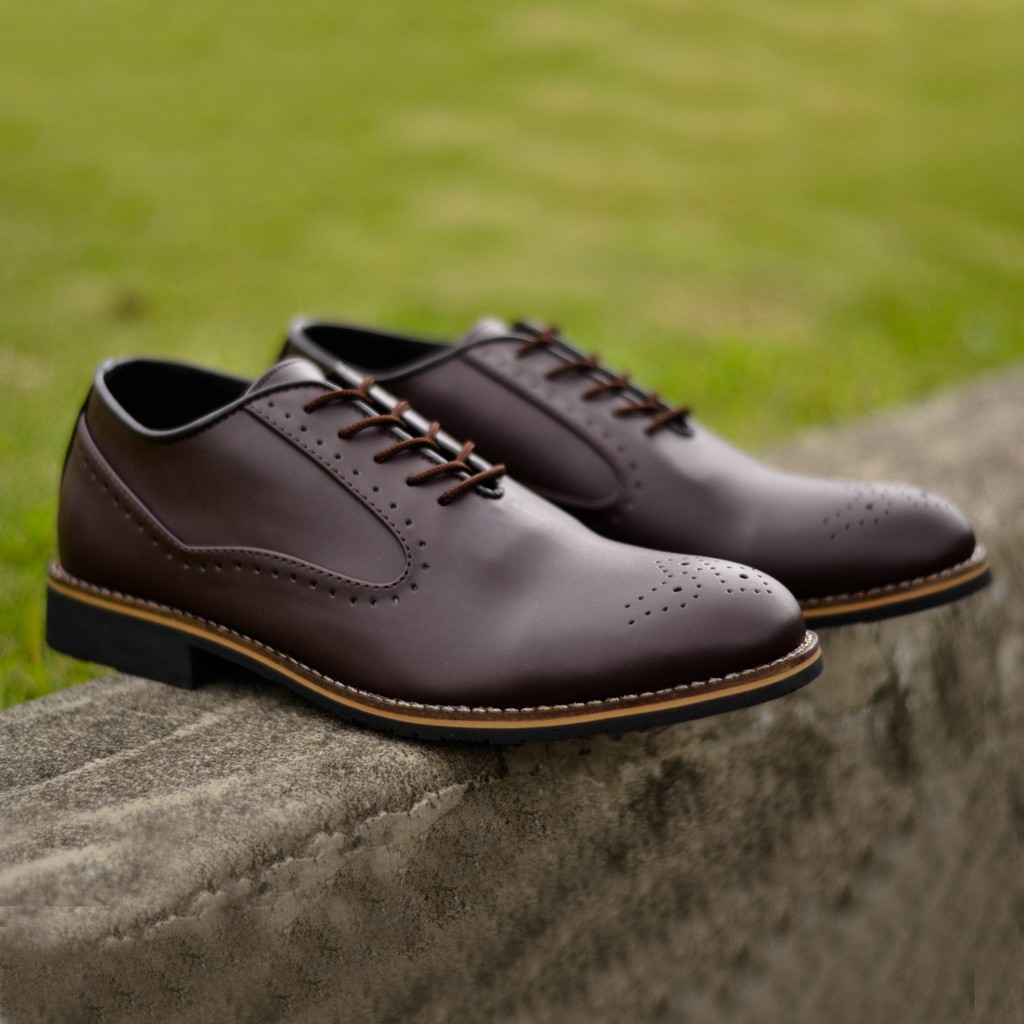 Cerberus Brown | Sepatu Vintage Ori Klasik Kulit Pria Cowok Men Wingtip Footwear | FORIND x Lvnatica