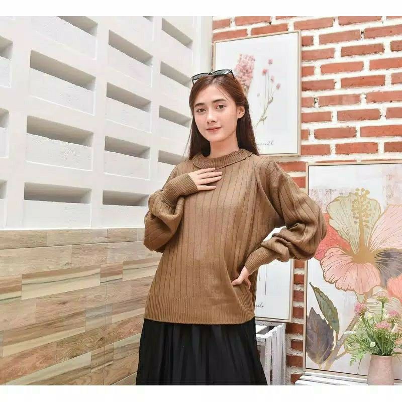 DISCON !!! JOVANCA RAJUT OVERSIZE / TURTLENECK KNITWEAR ARSYILLA PUFFY / RAJUT ATSAN WANITA (JLURBSA