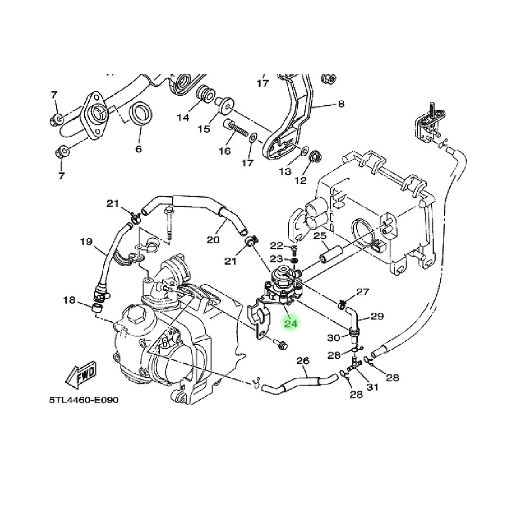 VALVE AIR INDUCTION SYSTEM ASSY AIS MIO SPORTY SMILE 28D ORIGINAL YGP 5TL-E4803-10