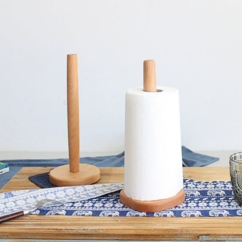 ak Tempat tisu gulung layu /Wood Paper Towel Holder