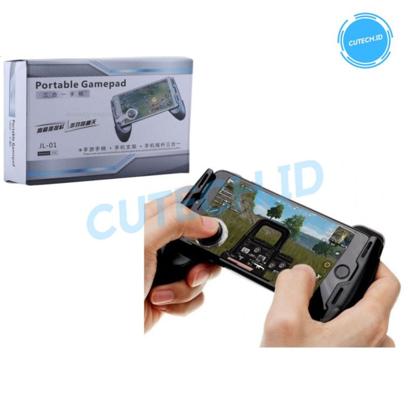 GAMEPAD DENGAN ANALOG JOYSTICK HOLDER HANDPHONE UNTUK MOBILE LEGEND PUBG FREE FIRE