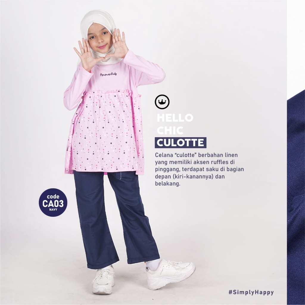 Celana Panjang Kulot Anak Perempuan Ammar Kids | Celana Kulot Anak | Celana Panjang Anak Perempuan | Hello Chic Culotte Ammar kids