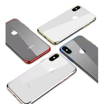Promo Transparan Case Casing Cover Silikon Cafele Plating For Iphone X SoftCase Murah