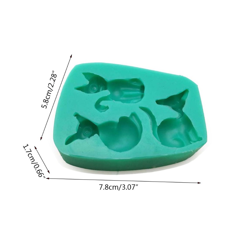 Siy Cetakan Gantungan Kunci Bentuk Tiga Kucing 3d Bahan Silikon Untuk Hadiah