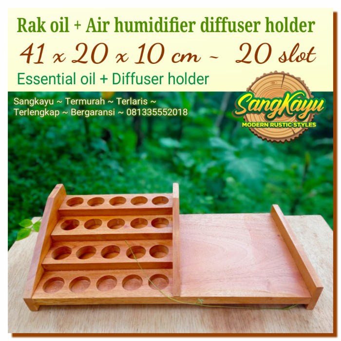 Rak oil kayu 41x20x10 air humidifier diffuser holder rak essential oil