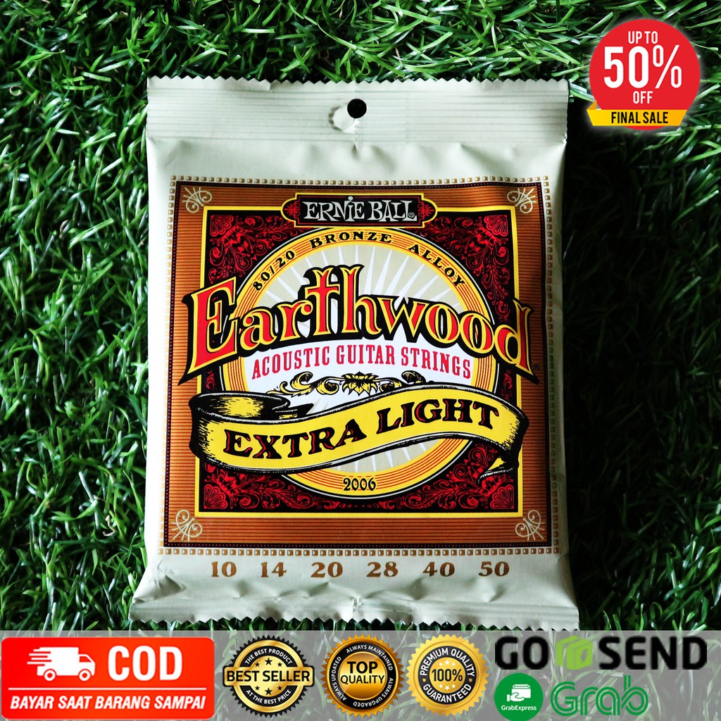 Senar Gitar Akustik String Ernie Ball Earthwood Extra Light 0.10