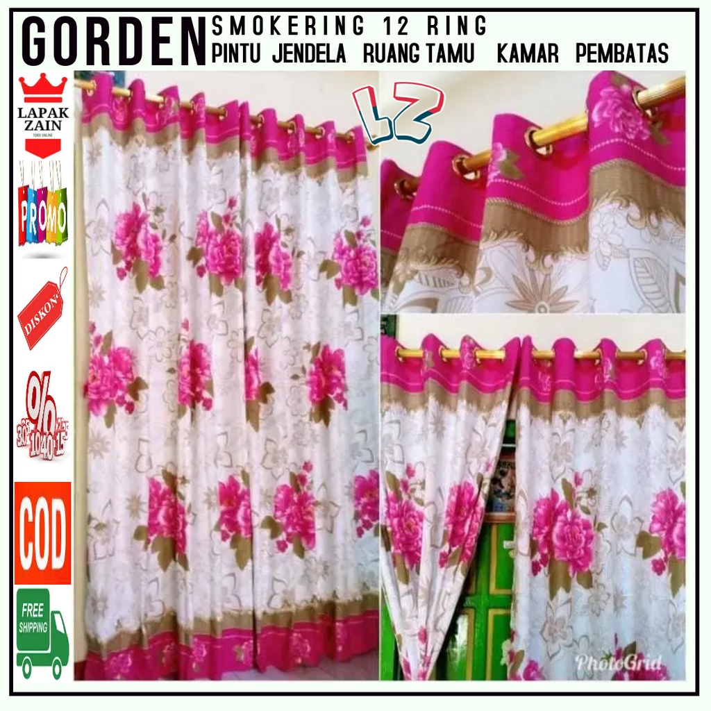Gorden Jendela Cantik Gorden Pintu Gorden Minimalis 12 Lubang Hordeng Pintu Bisa COD