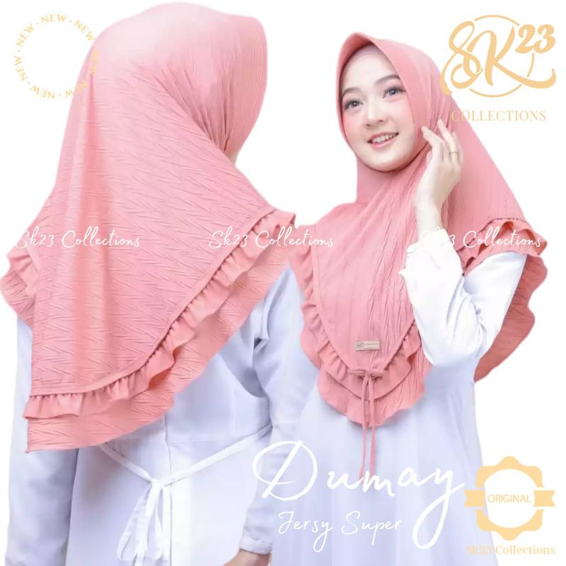 (Original SK23) Hijab Instan SK Dumay Plisket Jersey Premium