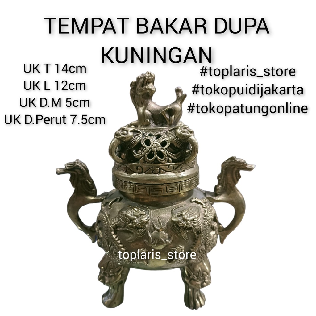 Tempat Bakar Dupa Naga Kuningan Padat Import