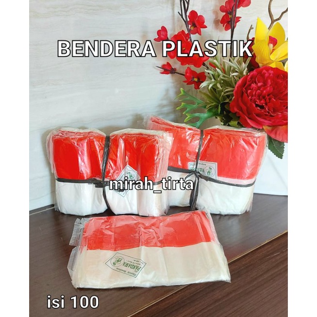 ❤BENDERA❤isi 100 Bendera plastik tanpa tali . bendera 17 agustusan . bendera plastik isi 100. bender