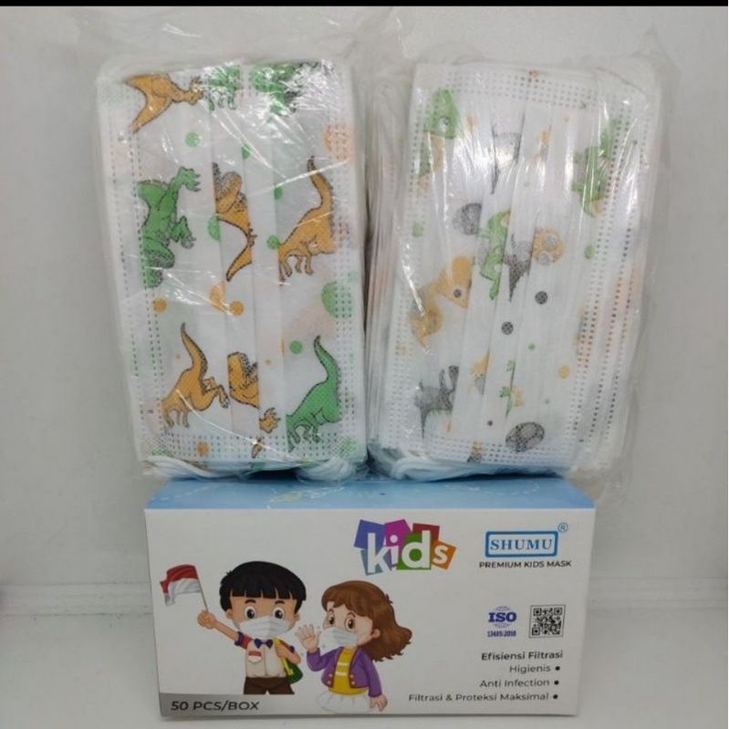 MASKER ANAK 3PLY MOTIF MERK SHUMU ISI 50LEMBAR